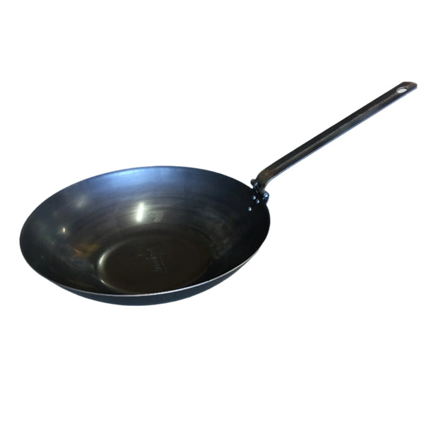 Aussie Cookware Black Steel Wok w Folding Handle