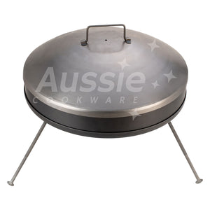 Aussie Cookware Black Steel Compact Fire Pit In Canvas Carry Bag