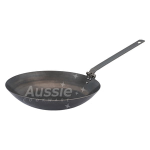 Aussie Cookware Black Steel Wok w Folding Handle